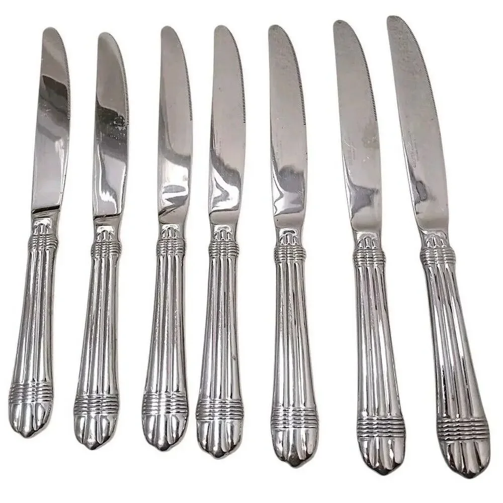 7‎ Pc Hampton Silversmiths Odyssey 18/10 Korea Stainless Flatware Dinner Knives